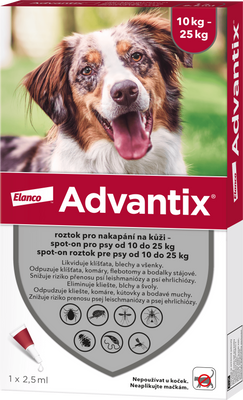Advantix Spot-on pre psy od 10 do 25 kg 1 ks