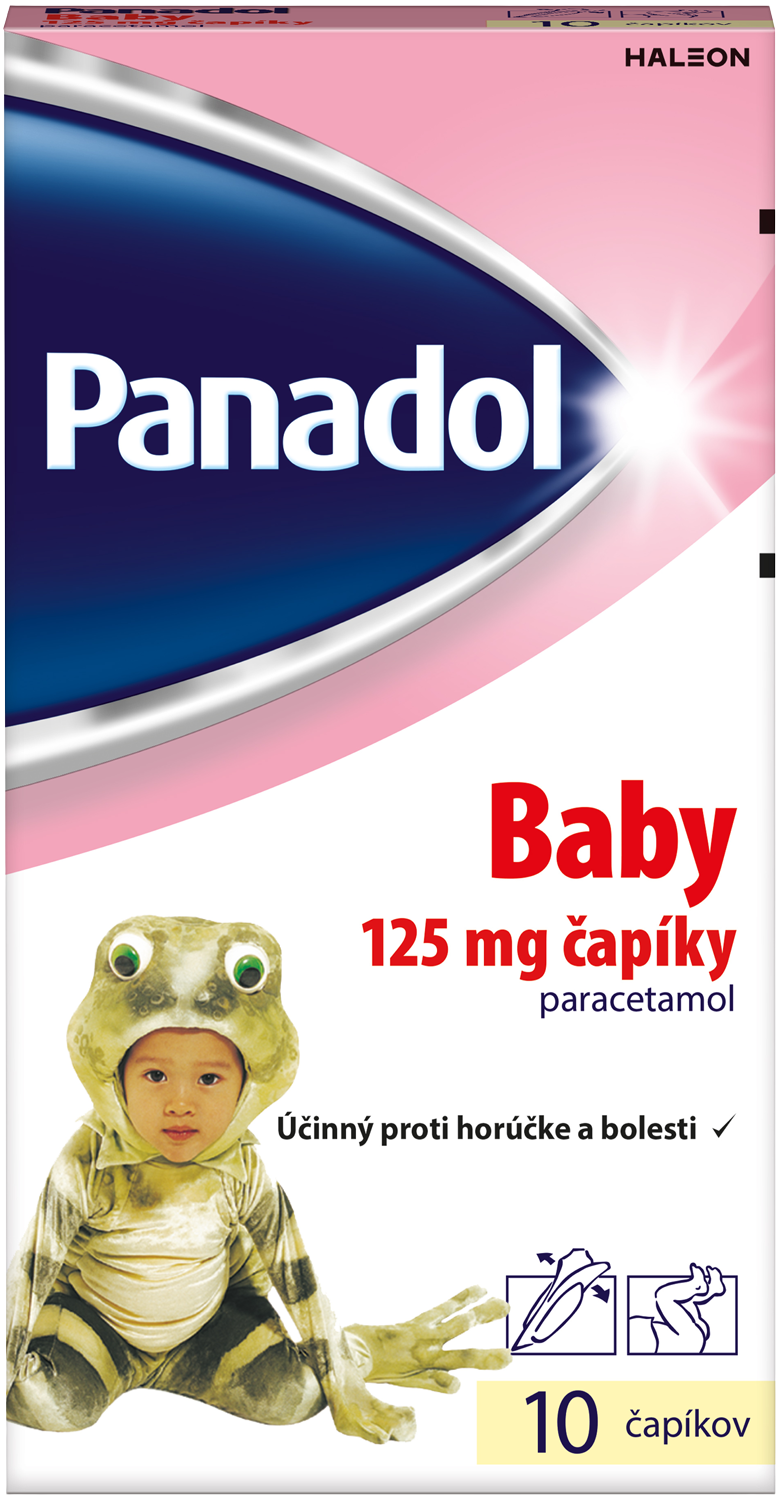Panadol Baby čapíky 125mg proti horúčke a bolesti u detí 10 ks