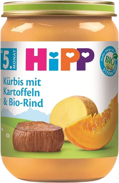 HiPP BIO Tekvica, zemiaky a BIO hovädzie mäso 190 g