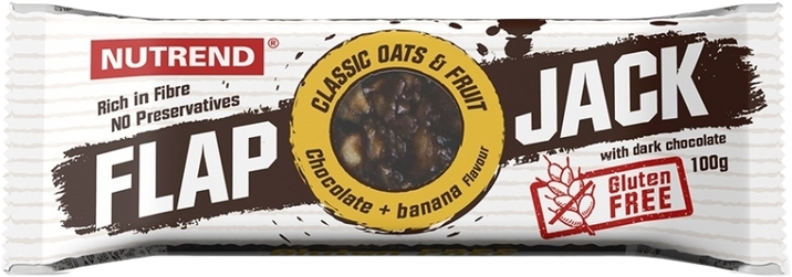 Nutrend FLAPJACK GLUTEN FREE , čokoláda + banán s horkou čokoládou 100 g