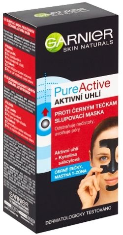 Garnier PureActive Charcoal Zlupovacia maska proti čiernym bodkám s aktívnym uhlím 50 ml