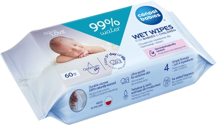 Canpol babies Detské vlhčené obrúsky 99% vody 60 ks