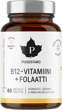 Puhdistamo Vitamin B12 Folate, Malina 60 pastiliek