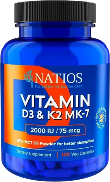 Natios Vitamin D3 & K2 MK-7 2000 IU / 75 mcg 100 kapsúl