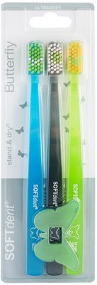 SOFTdent Butterfly Zubná kefka ULTRASOFT 3 ks