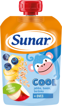 Sunar Cool ovocná kapsička čučoriedka, banán, ovsené vločky 12m+ 110 g