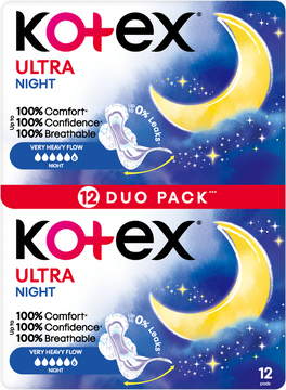 Kotex® UT Night double 12 ks