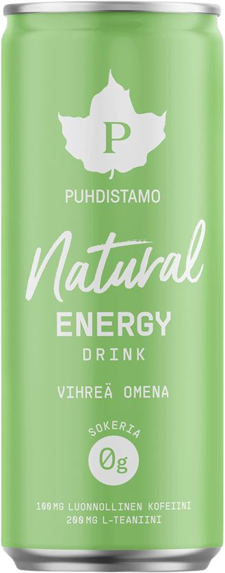 Puhdistamo Natural Energy Drink zelené jablko 330 ml