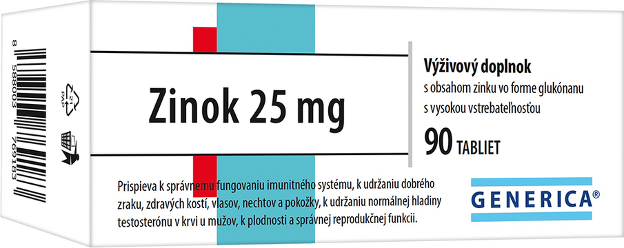 Generica Zinok 25 mg  90 tabliet