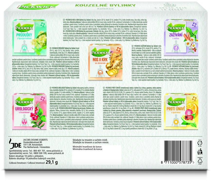Pickwick Magické bylinky - Kolekcia bylinných čajov 18 vrecúšok