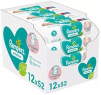 Pampers Wipes Sensitive Vlhčené utierky BOX, 12 x 52 ks