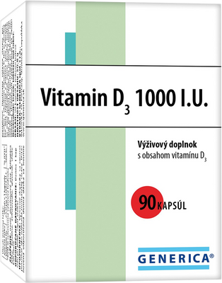 Generica Vitamin D3 1000 I.U. 90 kapsúl