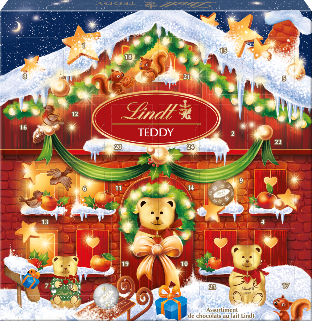 Lindt TEDDY Vianočný Adventný kalendár 124 g