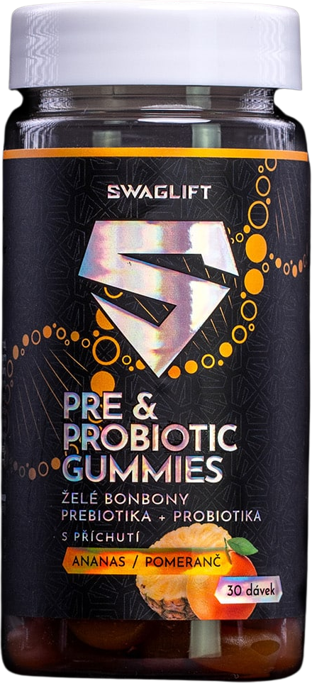 Swaglift Pre & probiotic gummies s príchuťou ananasu a pomaranča 60 ks