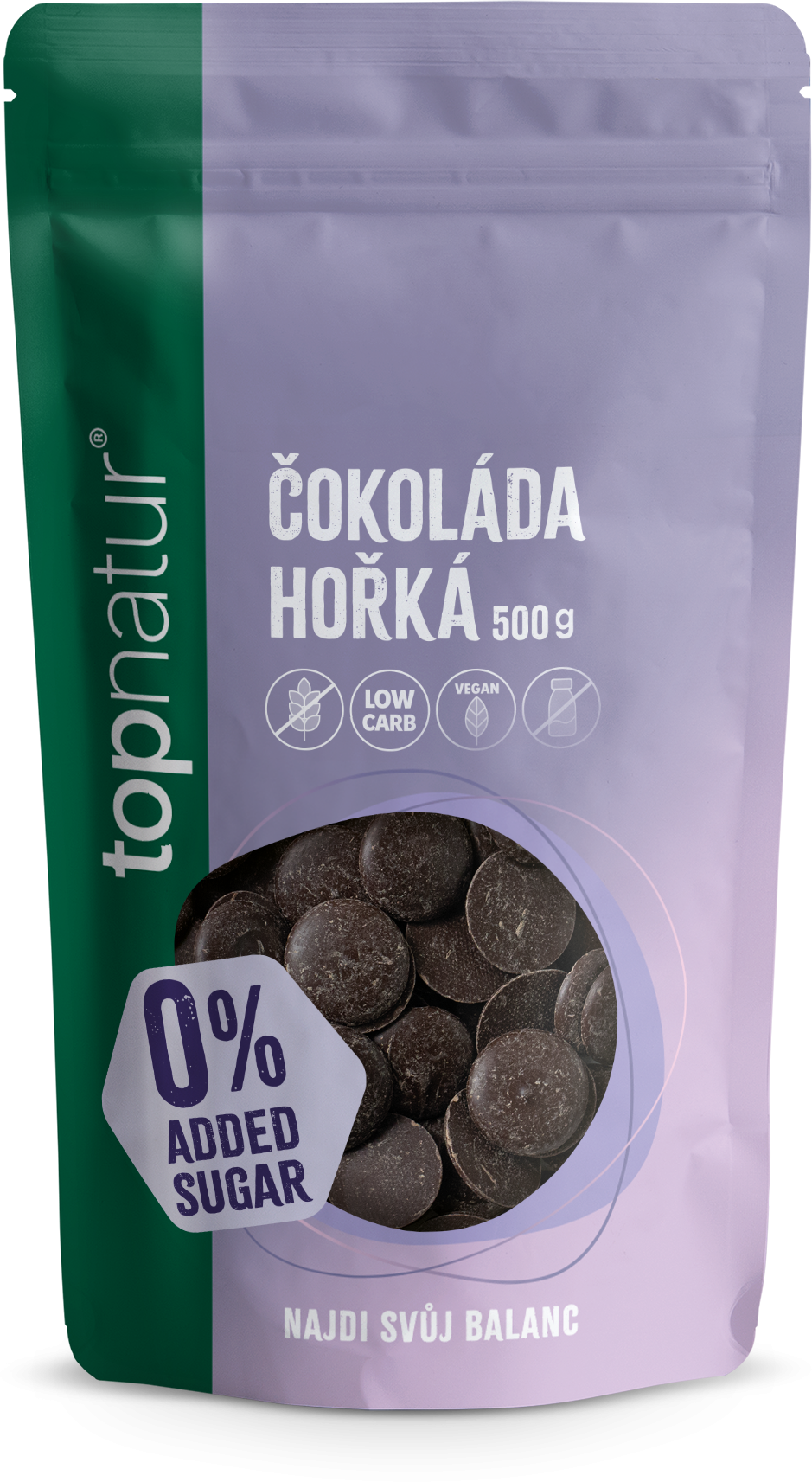 Topnatur No Added Sugar Čokoláda horká 500 g