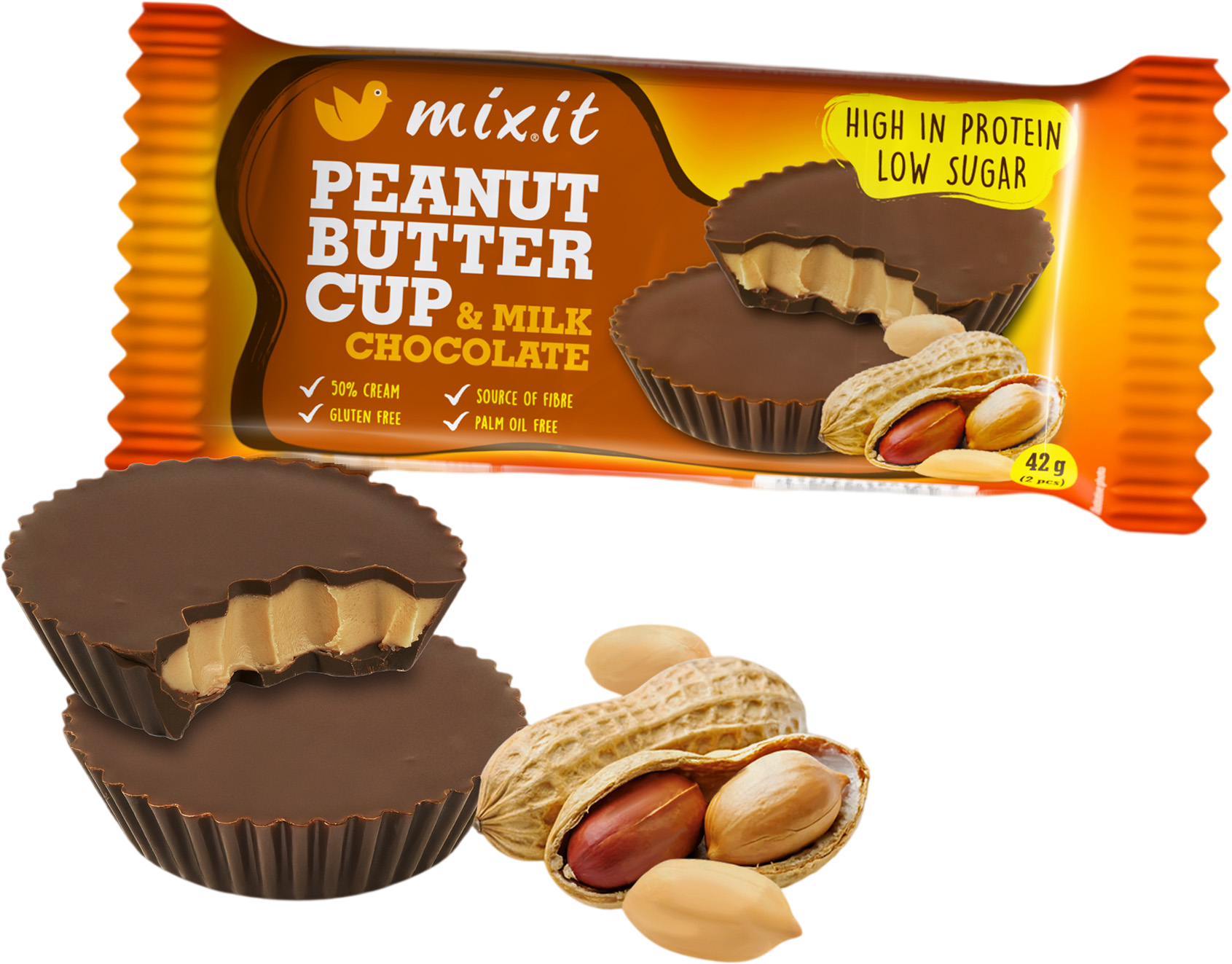 Mixit Proteínový Cup – Arašidové maslo & mliečna čokoláda 42 g