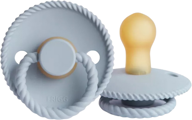 Frigg Kaučukový cumlík Rope Powder Blue 0 - 6 m