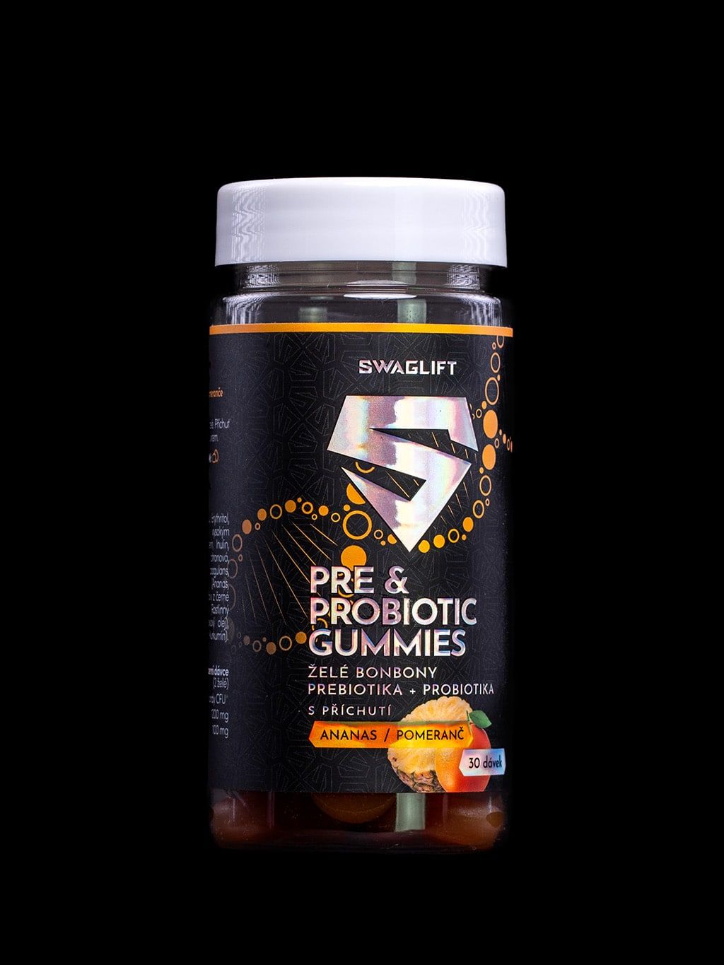 Swaglift Pre & probiotic gummies s príchuťou ananasu a pomaranča 60 ks