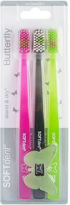 SOFTdent Butterfly Zubná kefka ULTRASOFT 3 ks
