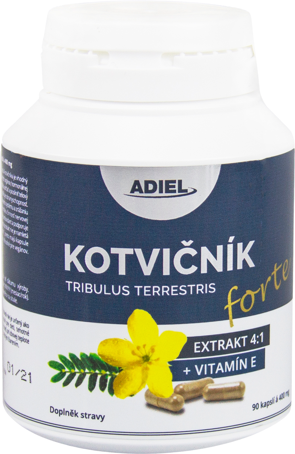 Adiel Kotvičník zemný FORTE s vitamínom E 90 kapsúl