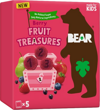 Bear Fruit Treasures Berry jahoda a čučoriedky 5 x 20 g