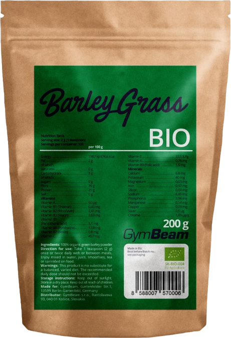 GymBeam Bio Zelený jačmeň 200 g