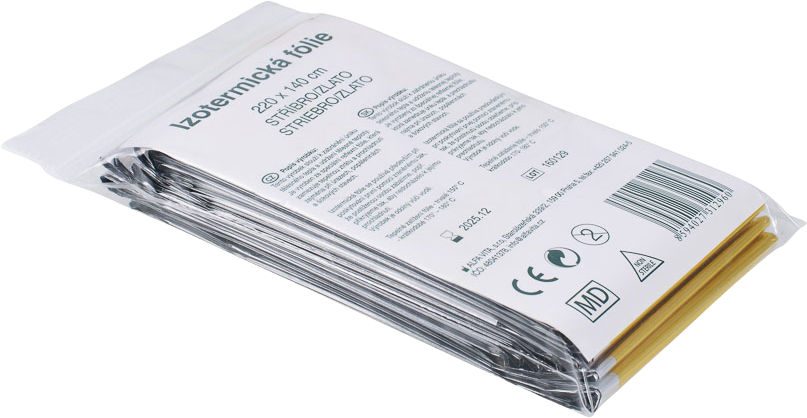 Fixaplast Izotermická fólia 220 x 140 strieborná/zlatá.