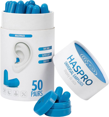 Haspro Tube50 Zátky do uší, modré 100 ks