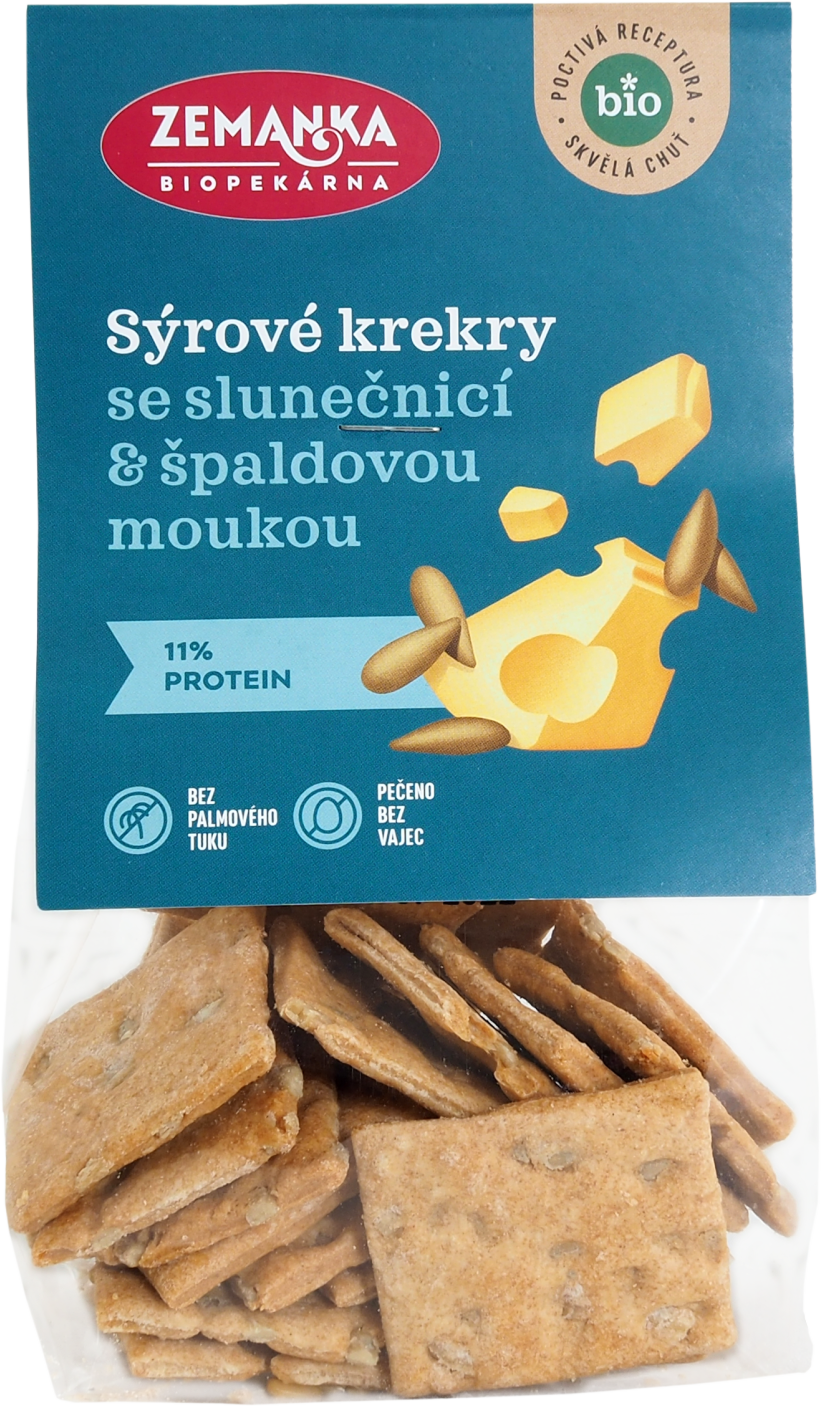 Zemanka Biopekáreň BIO Syrové krekry so špaldou a slnečnicou 100 g