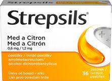 Strepsils Med a Citrón pastilky 36 pastiliek
