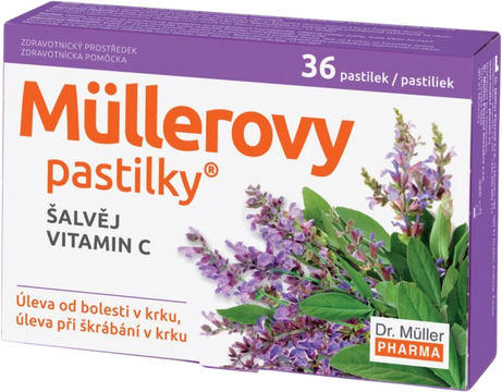 Dr.Muller Mullerové pastilky so šalviou a vitaminom C 36 ks