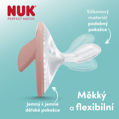 Nuk Cumlík Perfect Match BEIGE/RED 0-6m BOX 2 ks