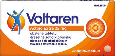Voltaren Actigo Extra 25mg na bolesť svalov a kĺbov 20 tabliet