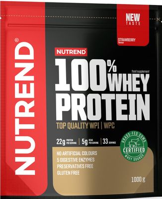 Nutrend 100% Whey Protein, Jahoda 1000 g