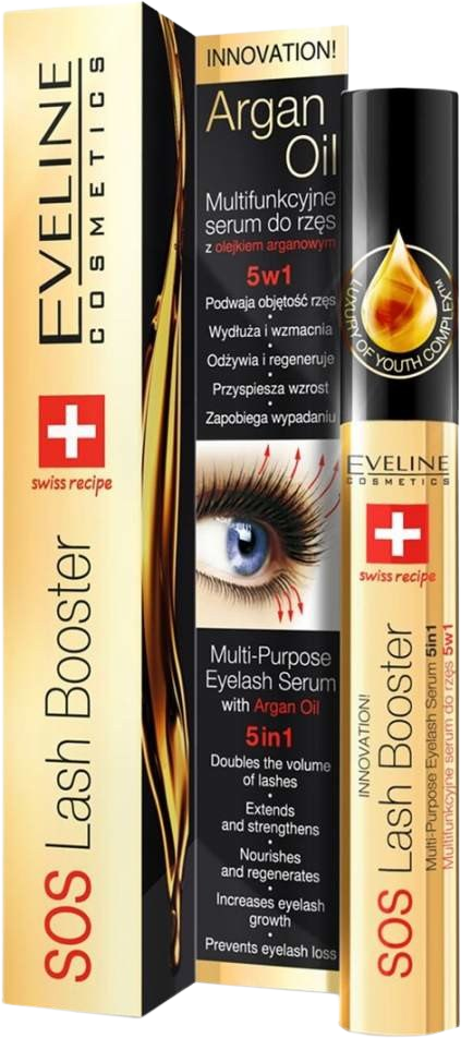 Eveline SOS Lash Booster Sérum na riasy s argánovým olejom 10 ml