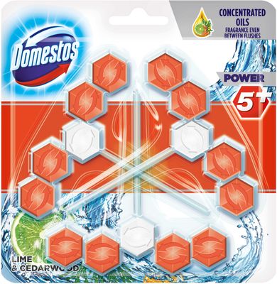 Domestos Power 5 Lime & Cedarwood 3 x 55 g