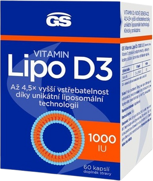 GS Vitamín Lipo D3 1000 IU 60 kapslí