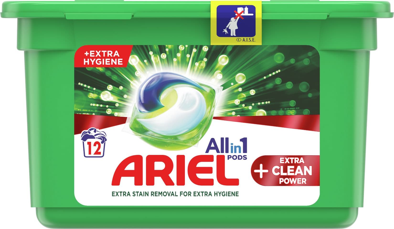 Ariel All-in-1 Extra Clean, Gelové tablety 12 ks