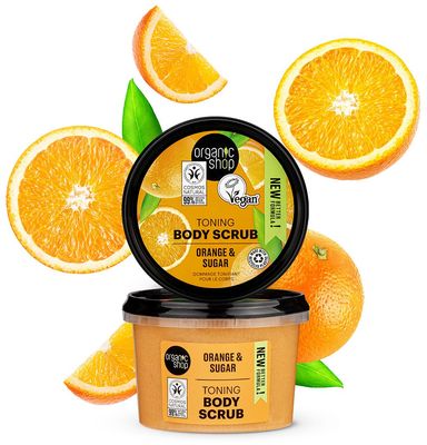 Organic Shop Tonizujúci telový peeling Pomaranč a cukor 250 ml