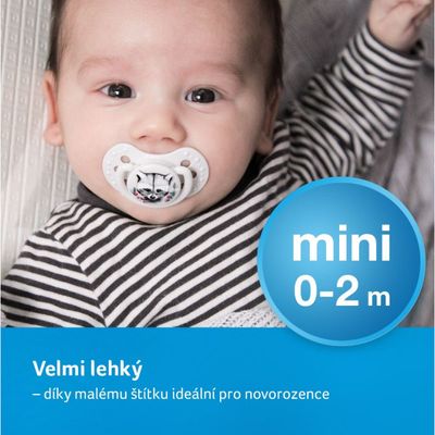LOVI Cumlík s mini štítkom silikónový dynamický WILD SOUL, pre chlapcov, 0-2m, 2 ks