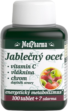 MedPharma Jablčný ocot + Vitamin C + Vláknina + Chróm 107 tablet