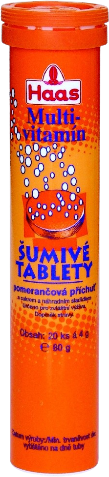 Haas Multivitamín pomaranč 20 šumivých tablet