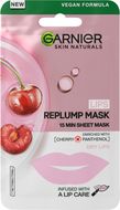 Garnier Skin Naturals textilná maska na pery s výťažkom z čerešne 5 g
