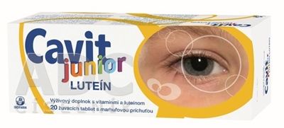 Cavit Junior LUTEÍN žuvacie tablety s marhuľovou príchuťou1x20 ks