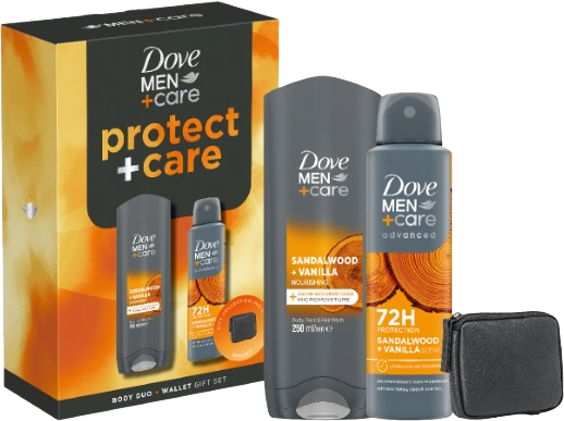 Dove Men + care darčeková sada telovej starostlivosti Sandalwood and Vanilla
