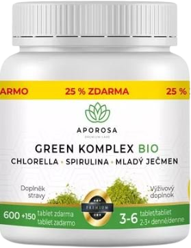Aporosa Green komplex BIO chlorea Mladý jačmen 750 tabliet