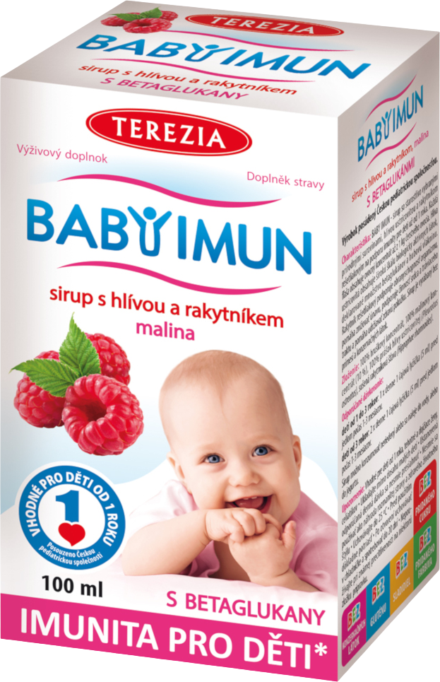 Terezia Babyimun sirup s hlivou a rakytníkom príchuť malina 100 ml