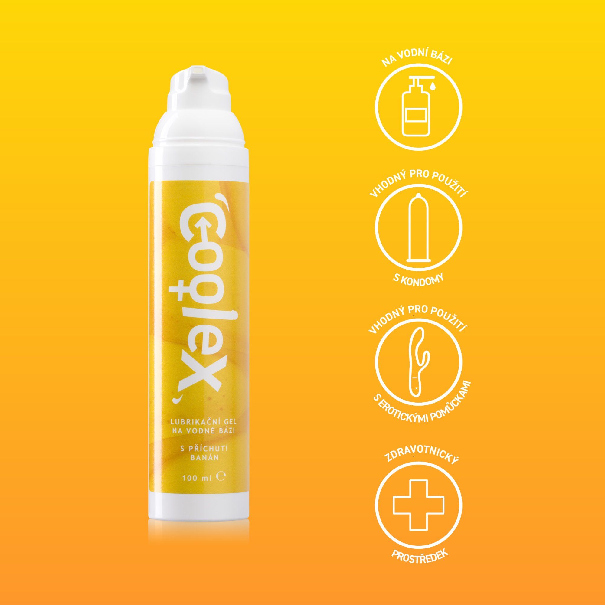 Dermacol Coolex lubrikačný gél na vodnej báze - banán (airless) 100 ml