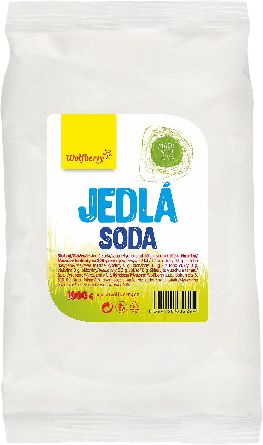 Wolfberry Jedlá sóda v sáčku 1000 g