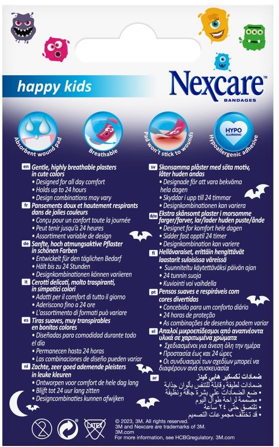 3M Nexcare Happy Kids náplasť strašidielka 20 ks